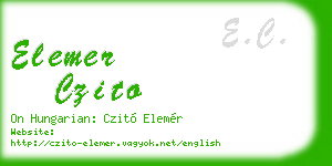 elemer czito business card